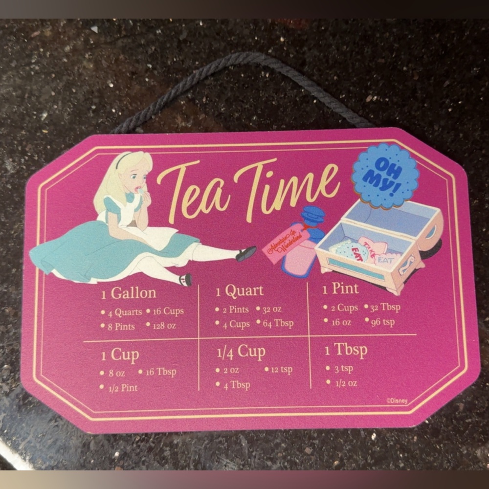 Disney Alice in Wonderland Tea Time Kitchen Conversion
Chart NWT